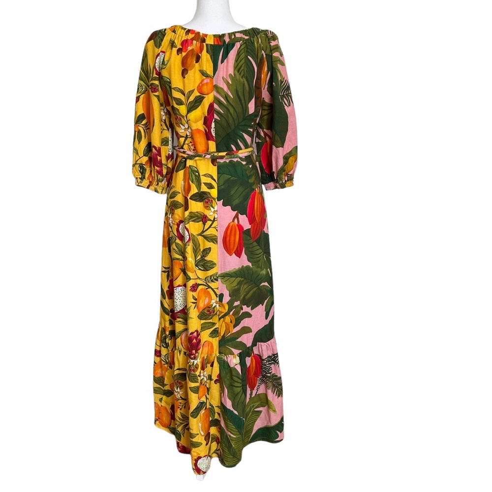 FARM Rio Mixed Prints Palm Tropical Midi Wrap Dress Medium - Picture 4 of 15